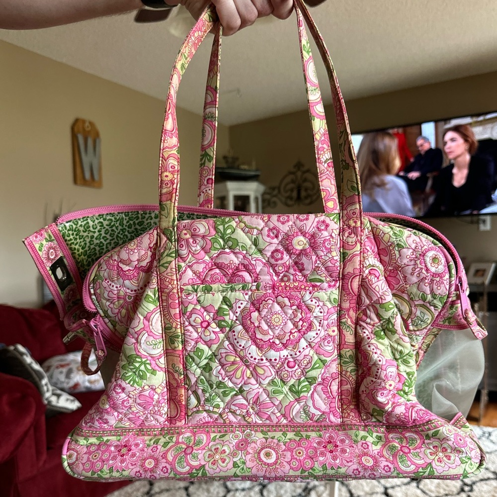 Pink petal pet carrier